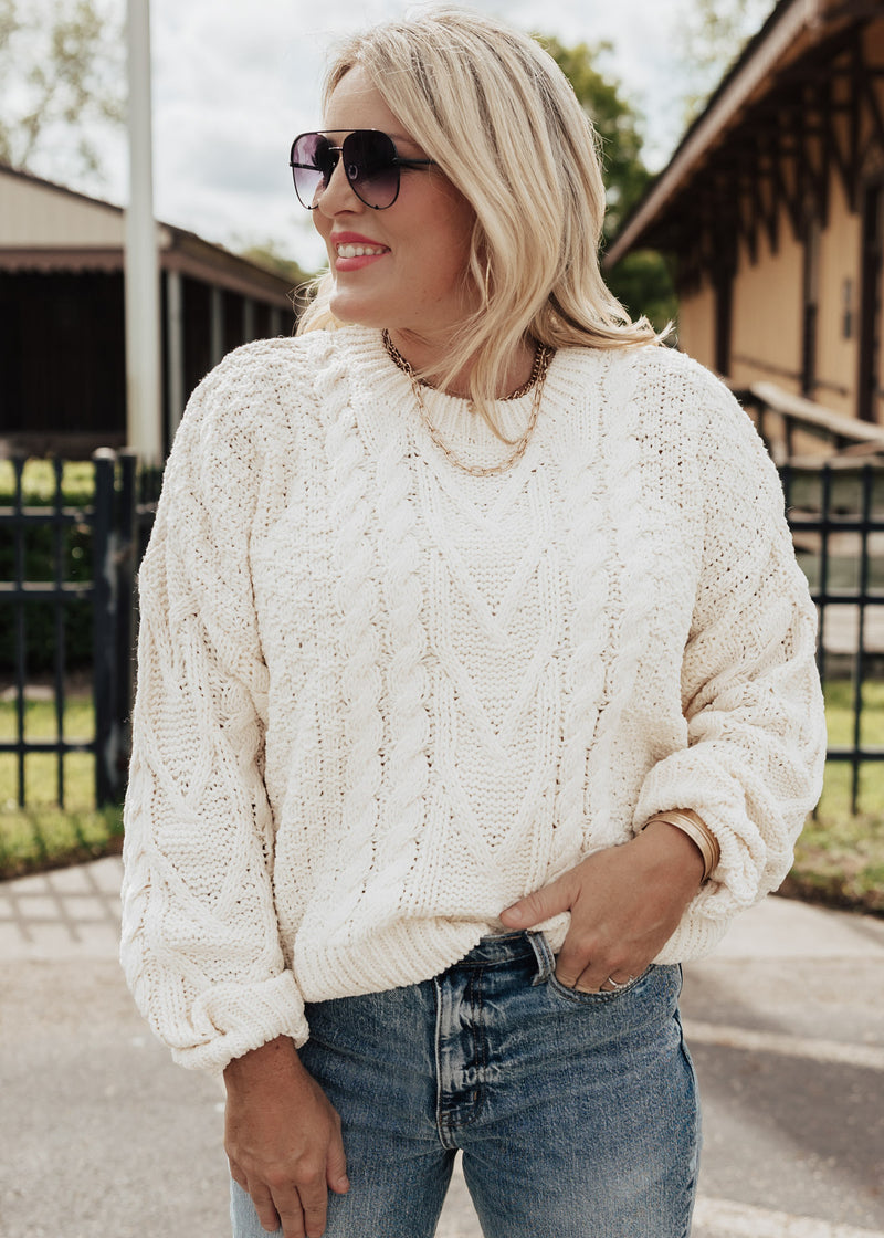 Erica Cable Knit Top *CREAM