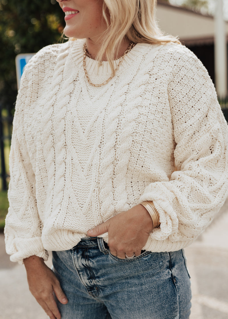 Erica Cable Knit Top *CREAM