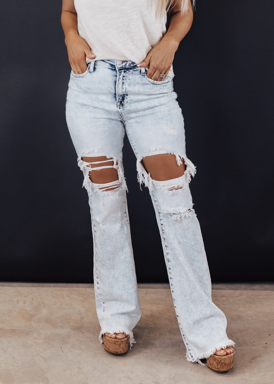 SIZE 3X: Risen PANGA Flare Jeans (1-15 & 1x-3x) *LIGHT WASH