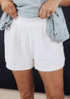 White Aztec Embroidered Shorts