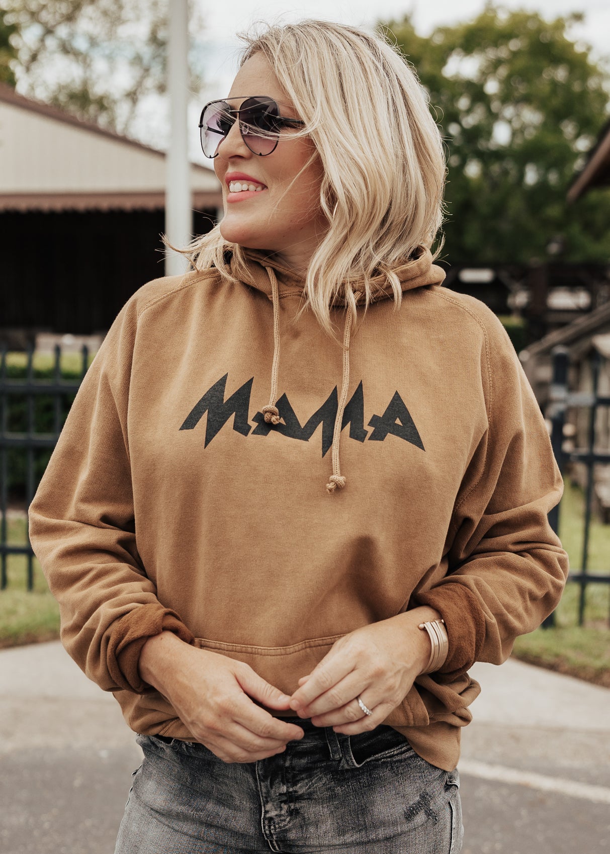 PRE-ORDER: Mama Vintage Raglan Hoodie *Camel (S-3X)