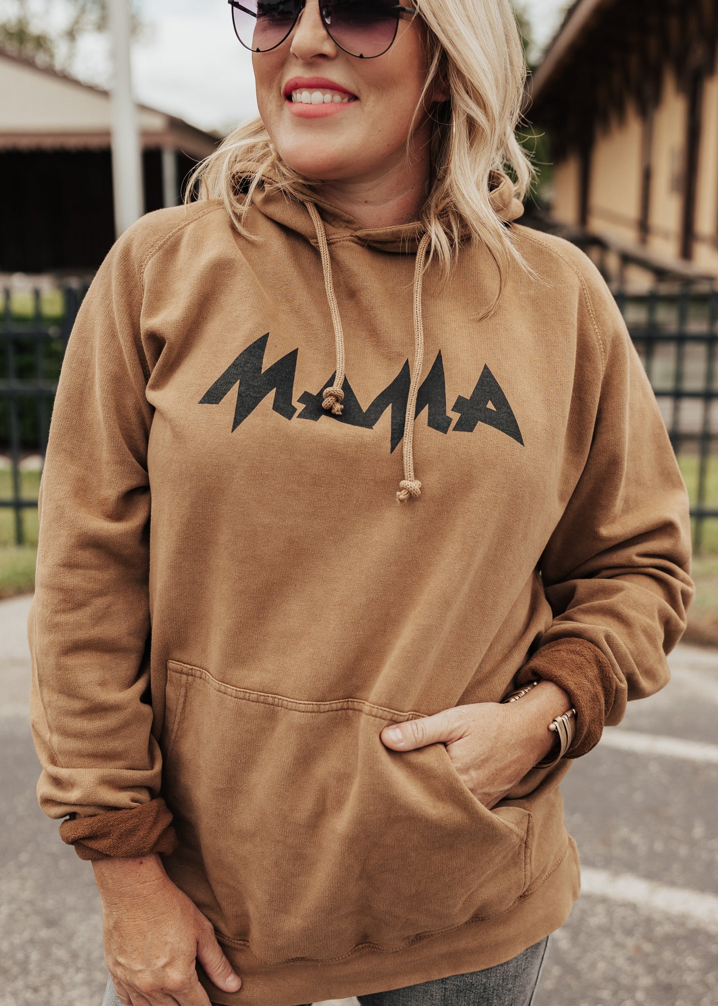 PRE-ORDER: Mama Vintage Raglan Hoodie *Camel (S-3X)