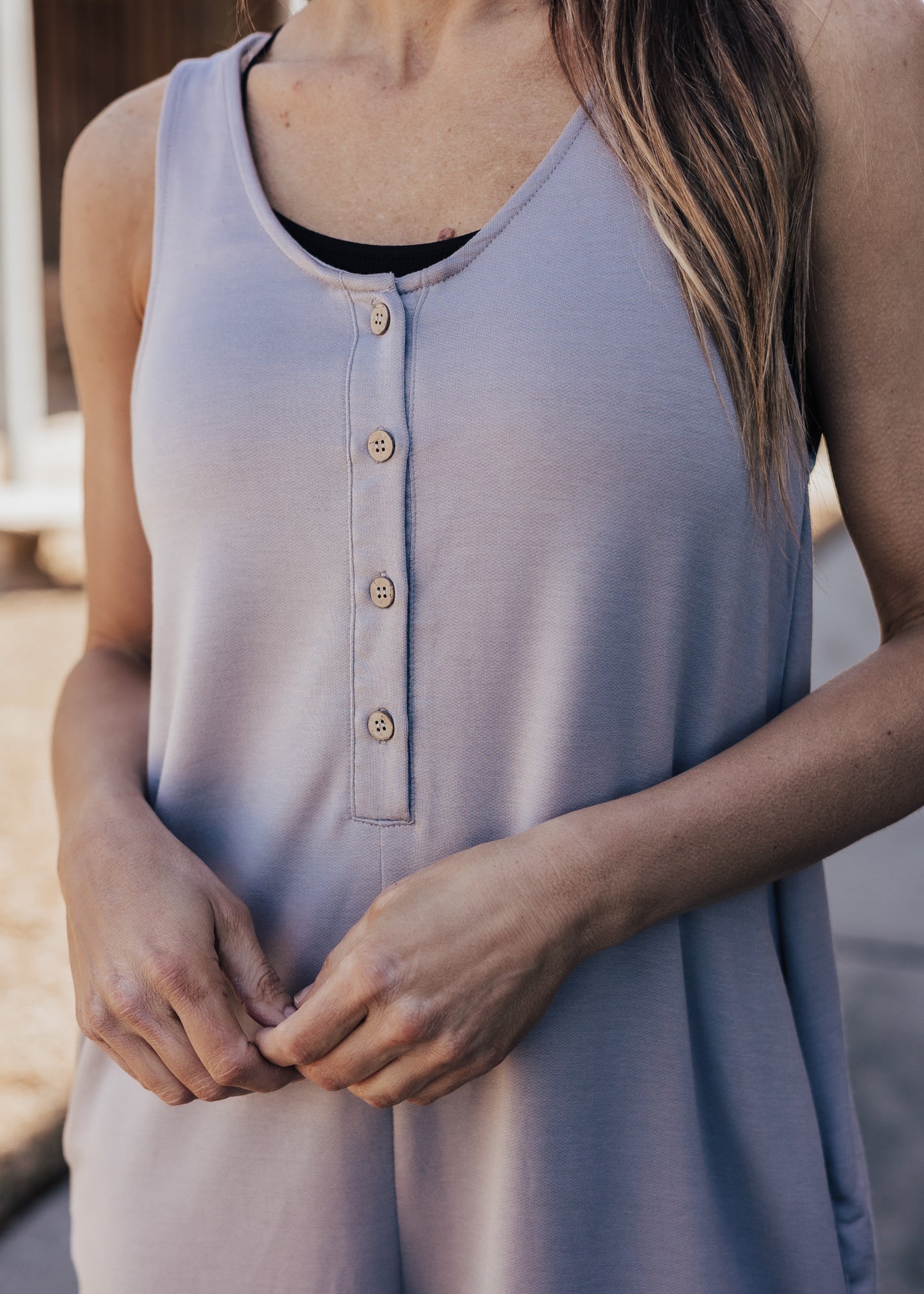 SMALL: Maggie Romper *SILVER GREY