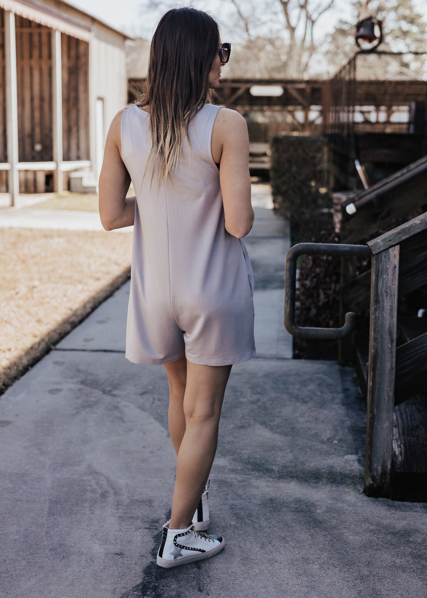 SMALL: Maggie Romper *SILVER GREY