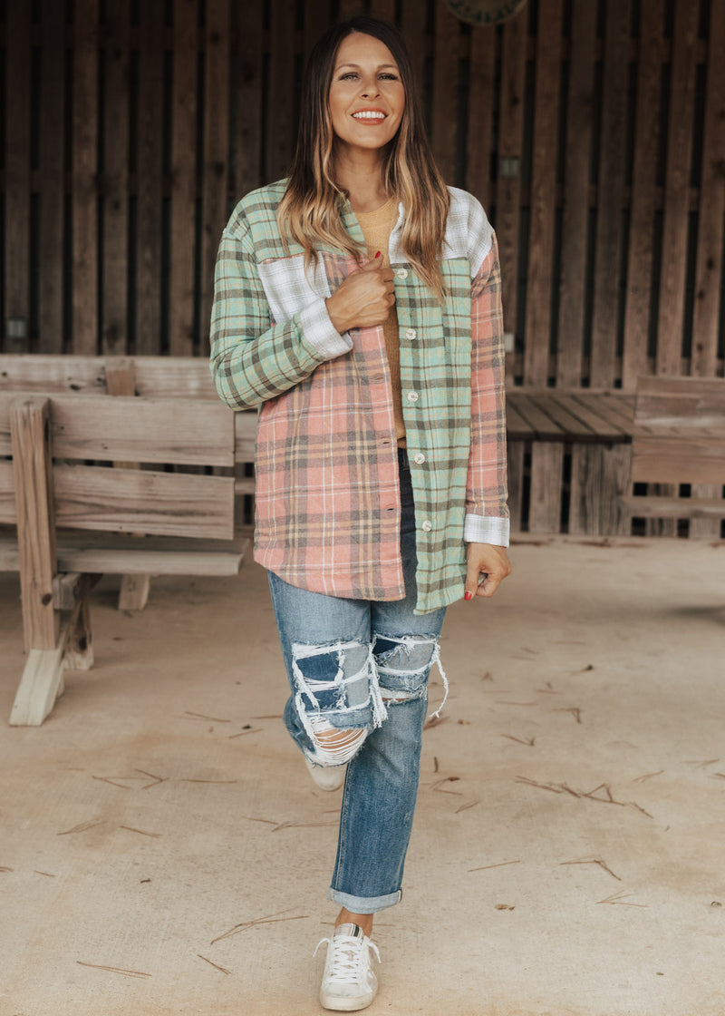 Plaid Quilted Shacket *MULTI