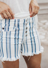 Kancan Button Fly Stripe Shorts (1-15)