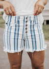 Kancan Button Fly Stripe Shorts (1-15)