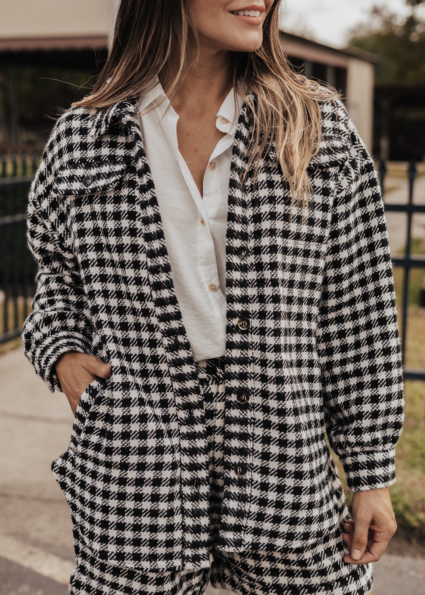 Gingham Jacket (S-XL & 1X-3X) *BLACK