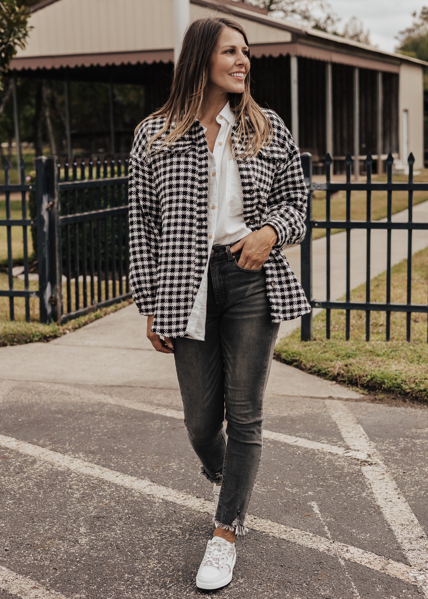 Gingham Jacket (S-XL & 1X-3X) *BLACK