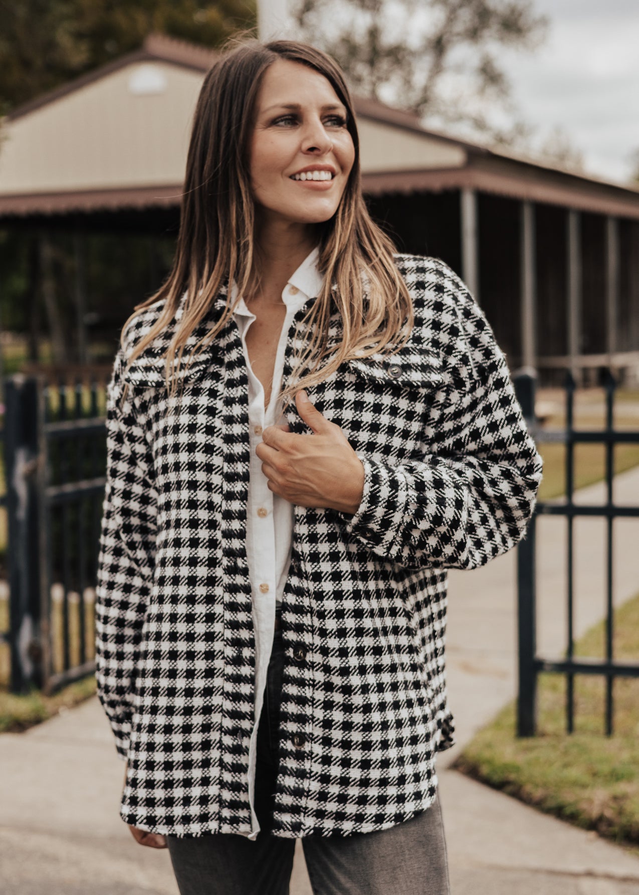 Gingham Jacket (S-XL & 1X-3X) *BLACK