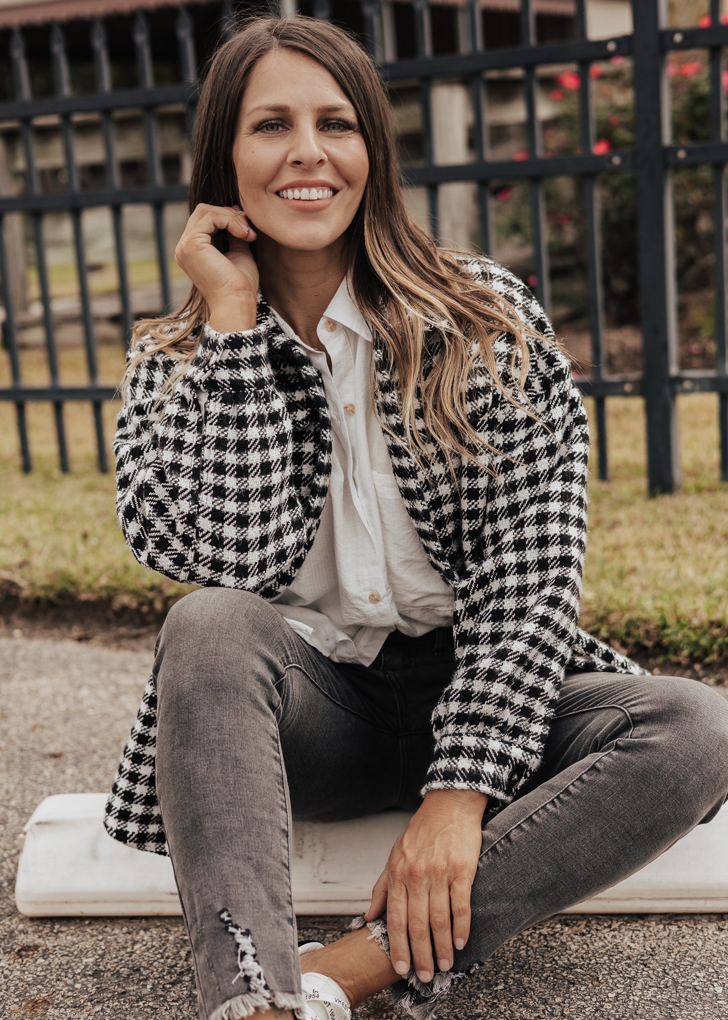 Gingham Jacket (S-XL & 1X-3X) *BLACK