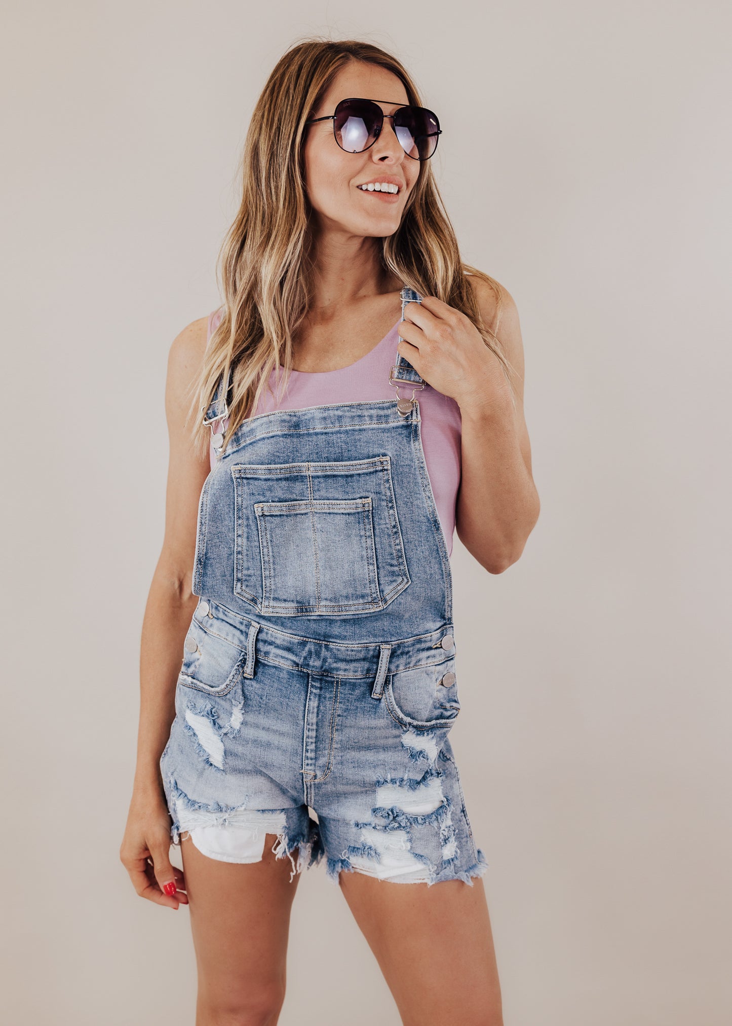 SMALL: Risen Fitted Overalls (S-XL) *MEDIUM WASH