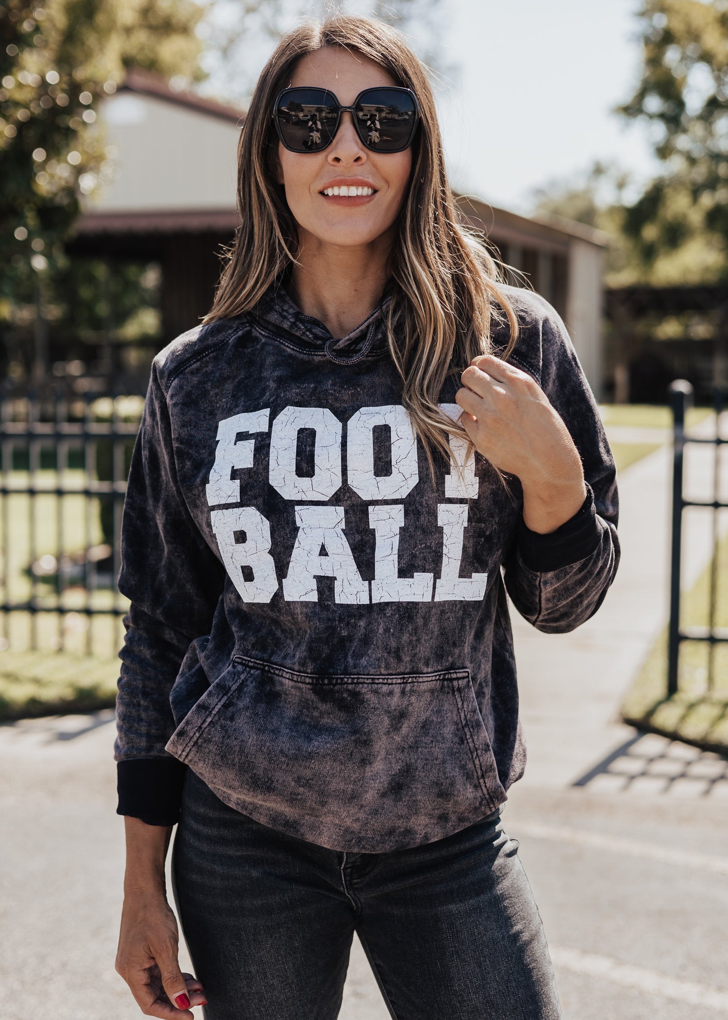 Football Vintage Raglan Hoodie *Cloud Black (S-3X)