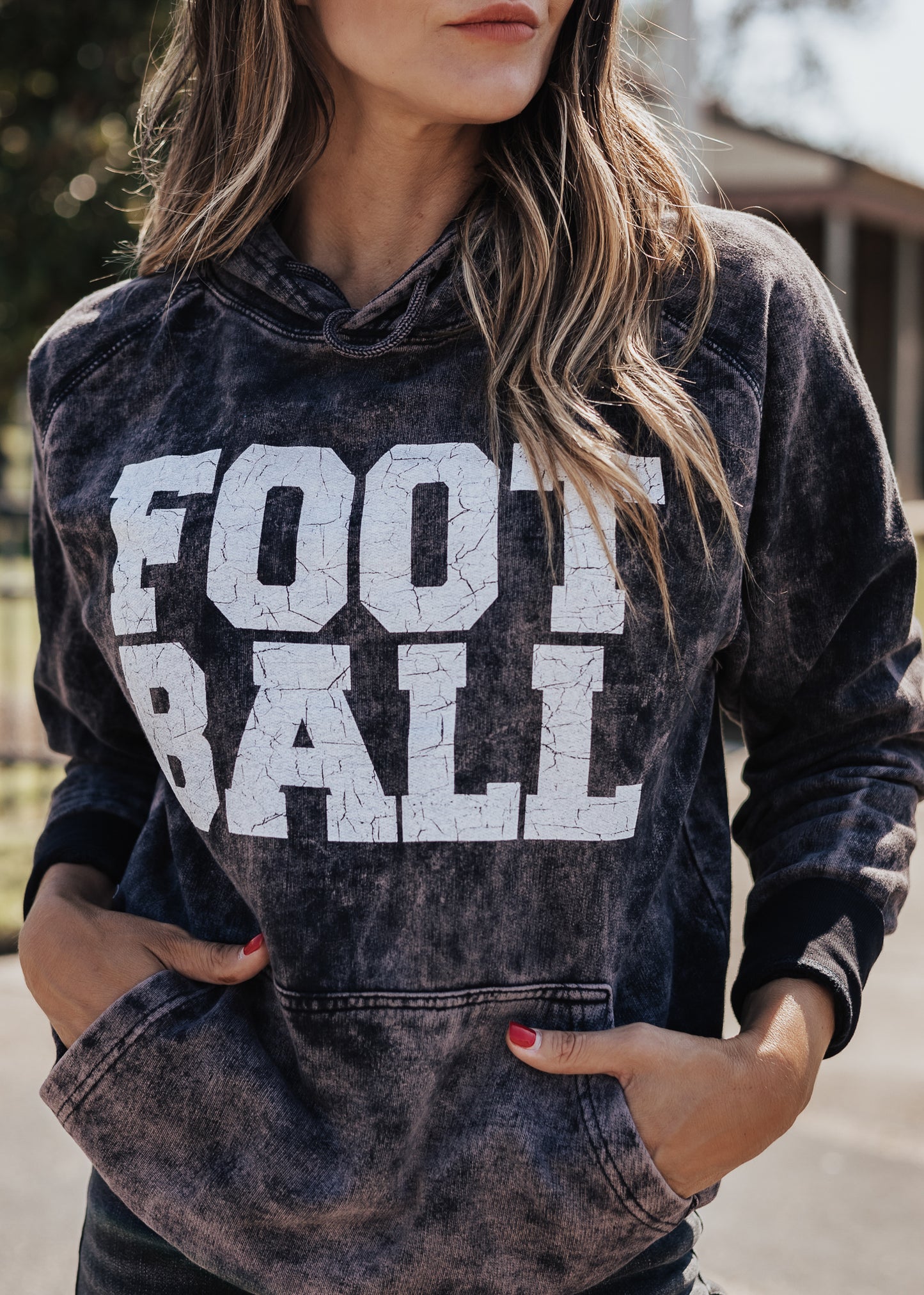 Football Vintage Raglan Hoodie *Cloud Black (S-3X)