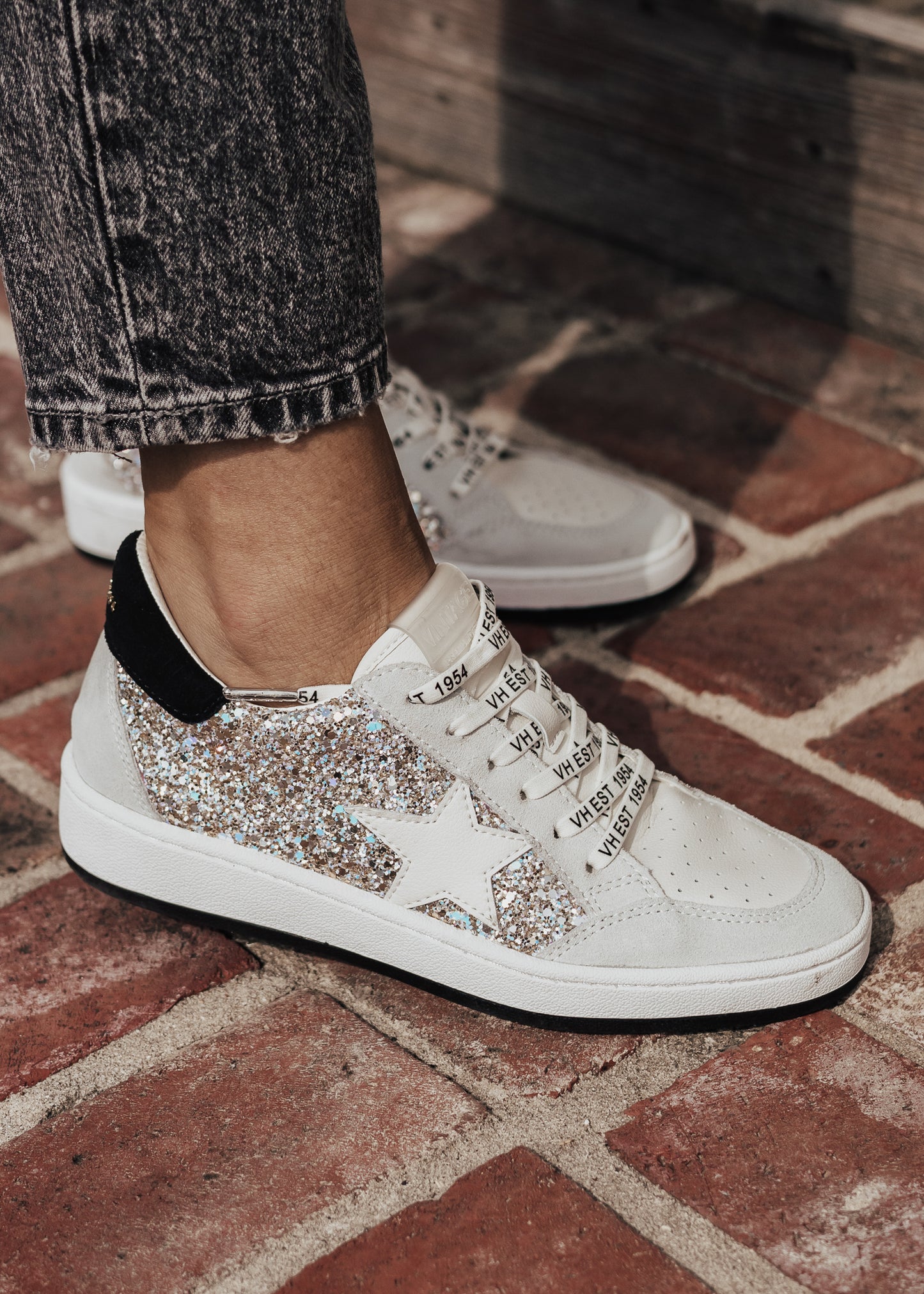 SIZE 5.5: Vintage Havana KRISTEN Shoe (6-11) *GREY/GLITTER MULTI