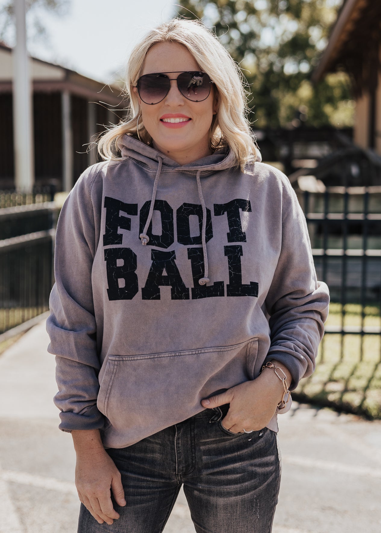 Football Vintage Raglan Hoodie *Zinc(Grey/Purple)  (S-3X)