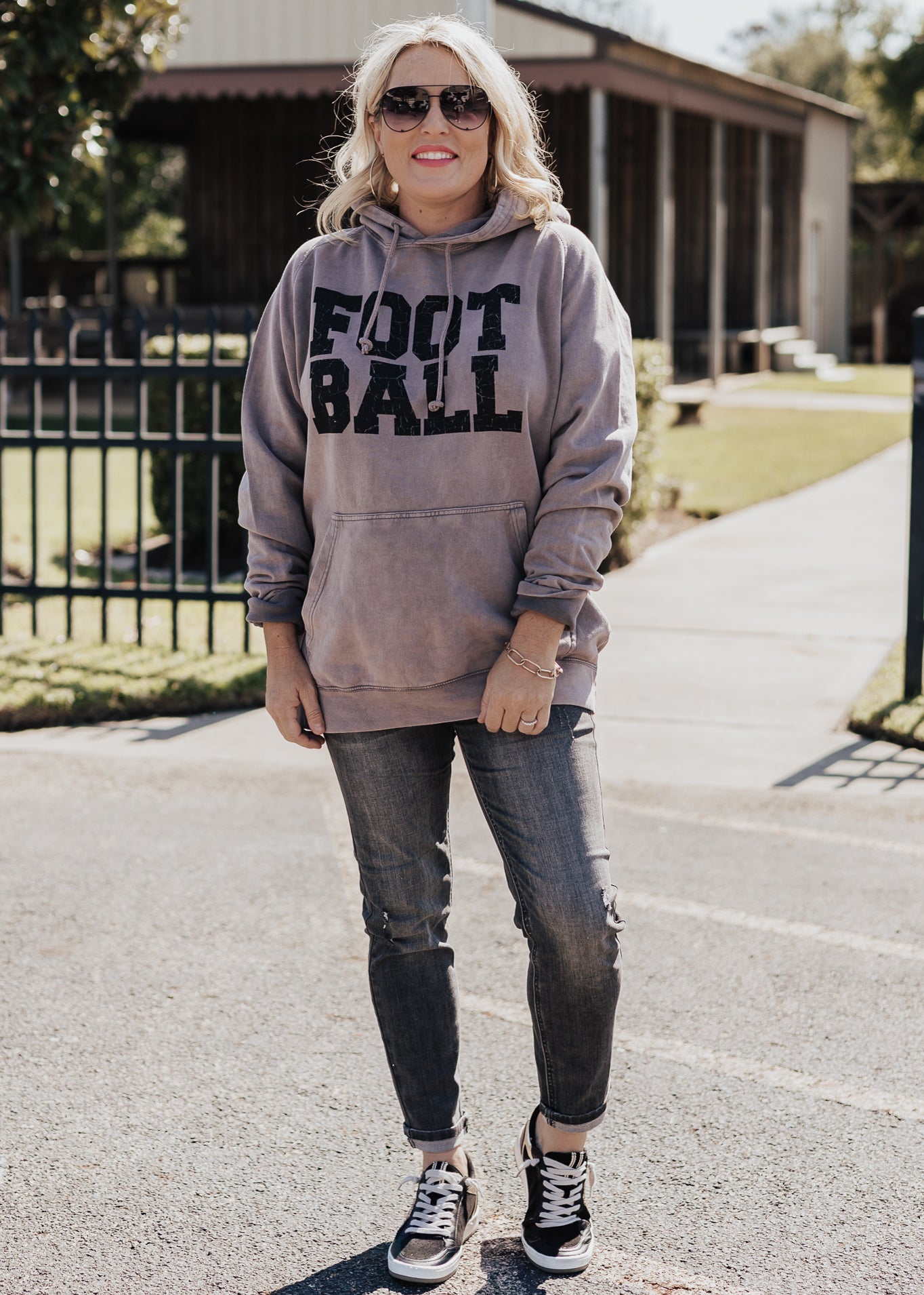 Football Vintage Raglan Hoodie *Zinc(Grey/Purple)  (S-3X)