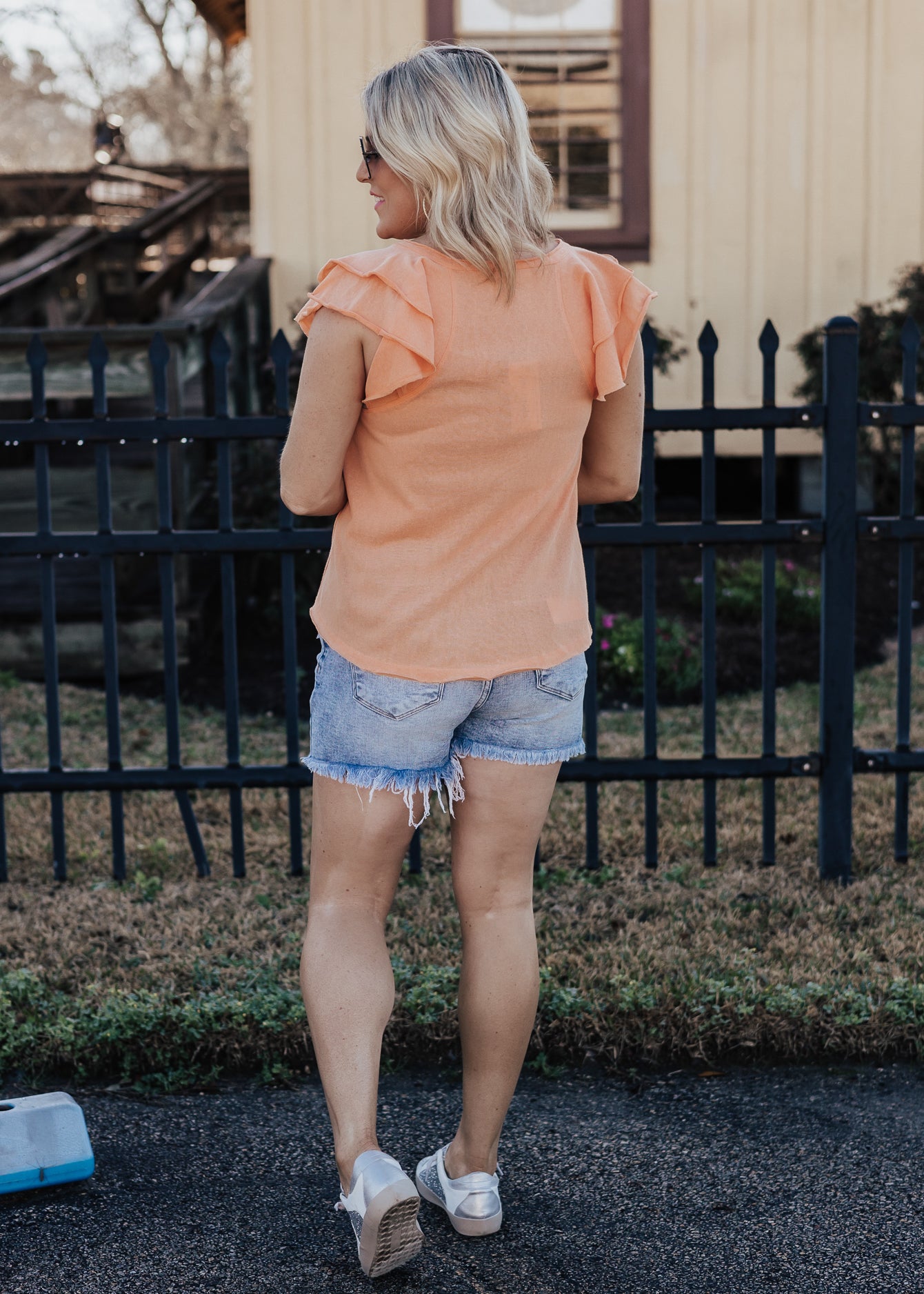 S, M, L: Veronica Flutter Sleeve Top *MANGO