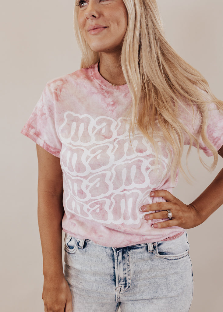 Curvy MAMA Tee *Pink Tie Dye (S-3X)