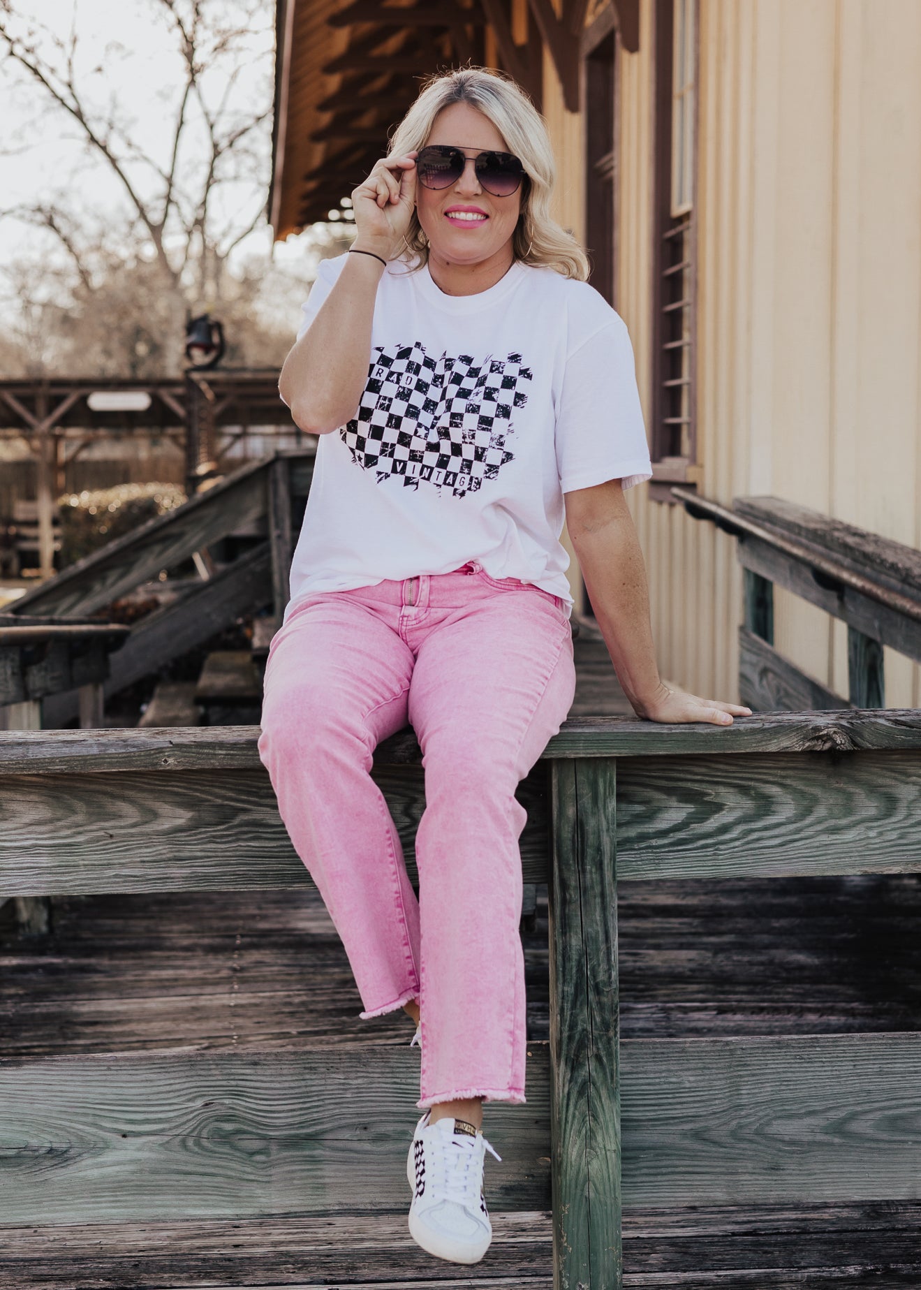 Acid Wash Pink Pants