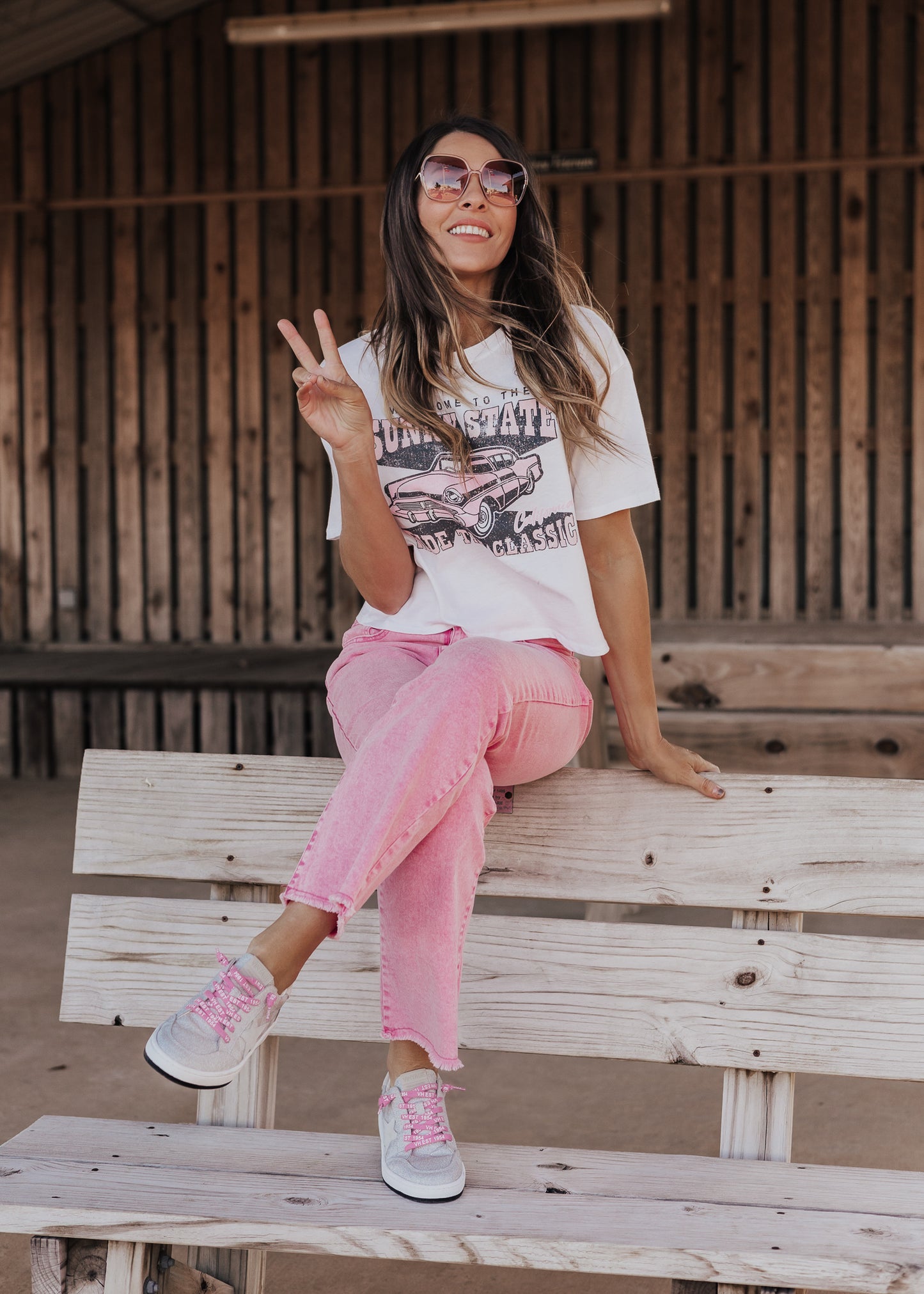 Acid Wash Pink Pants