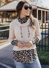 Leopard Waffle Cowl Neck Top (S-XL)