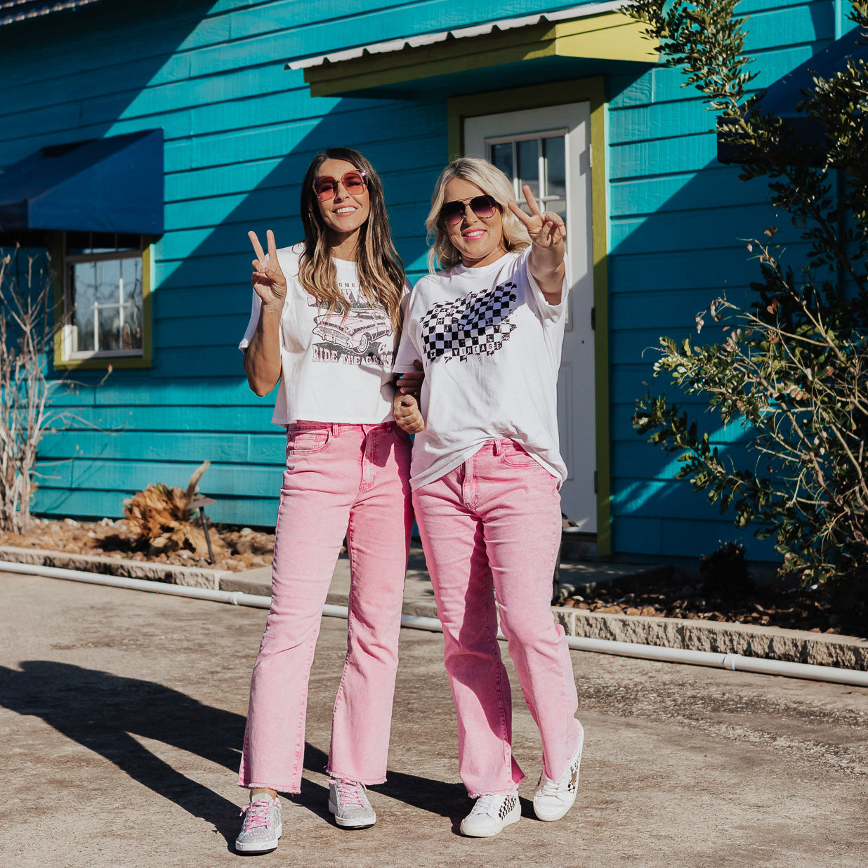 Acid Wash Pink Pants