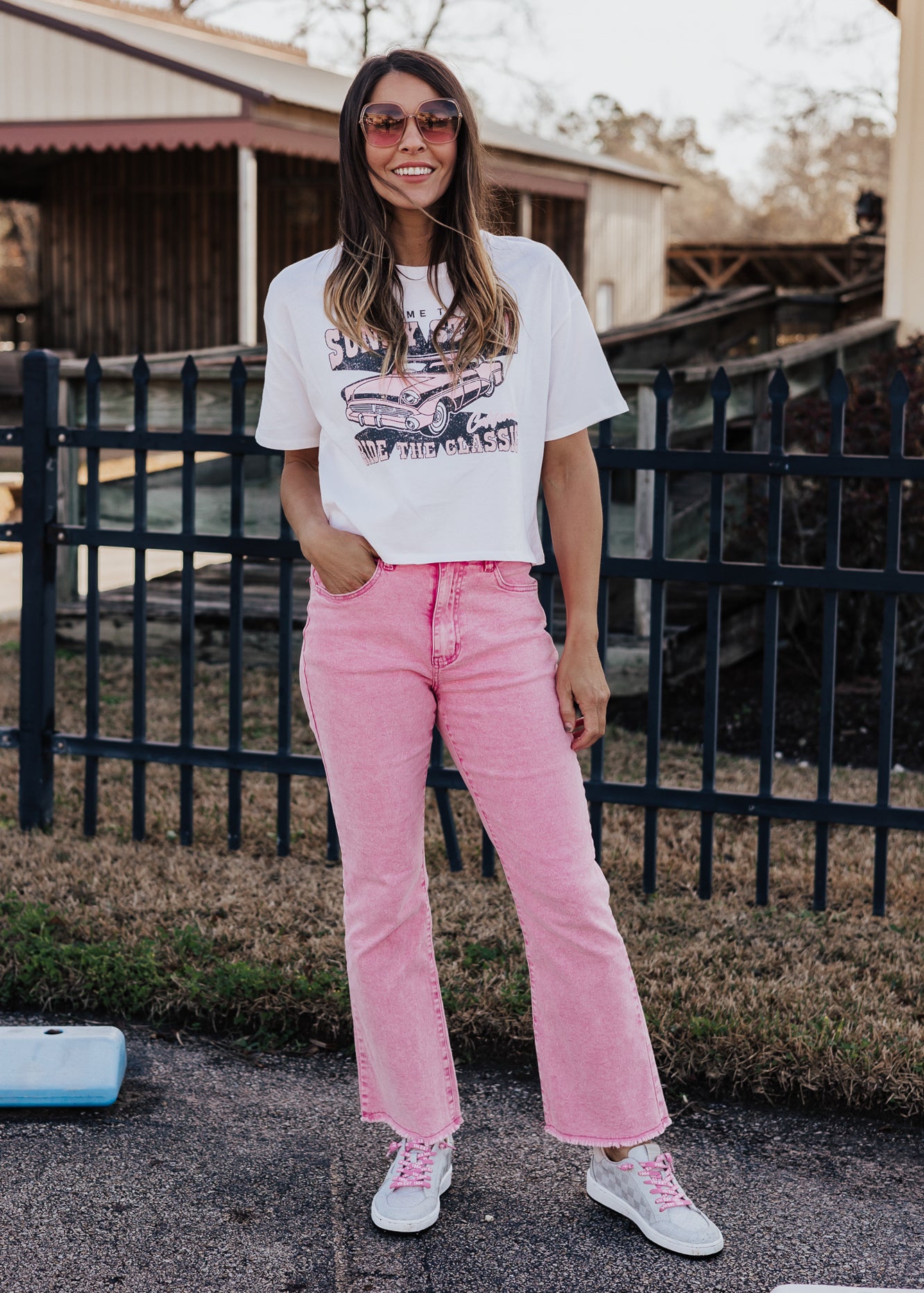 Acid Wash Pink Pants