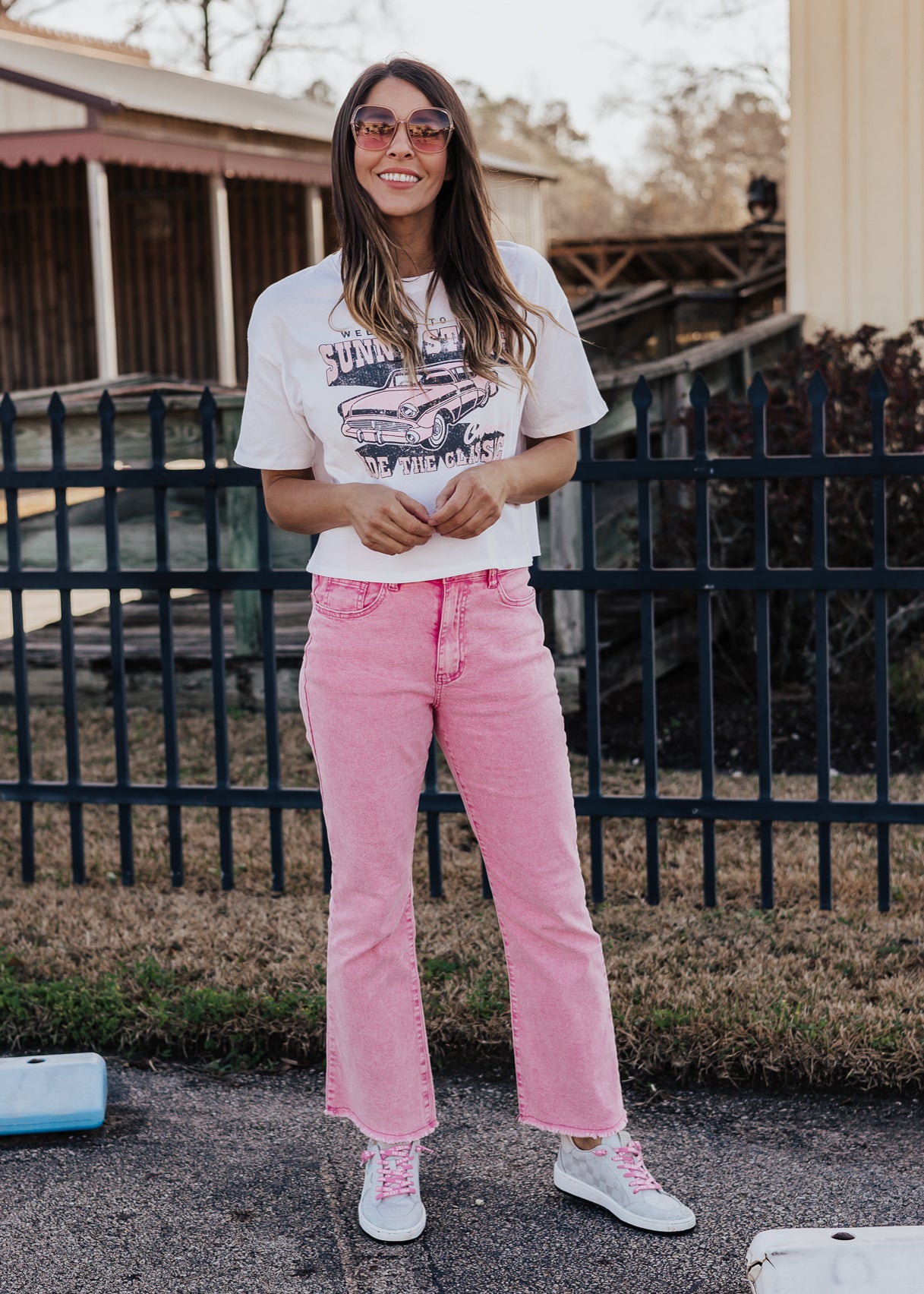 Acid Wash Pink Pants