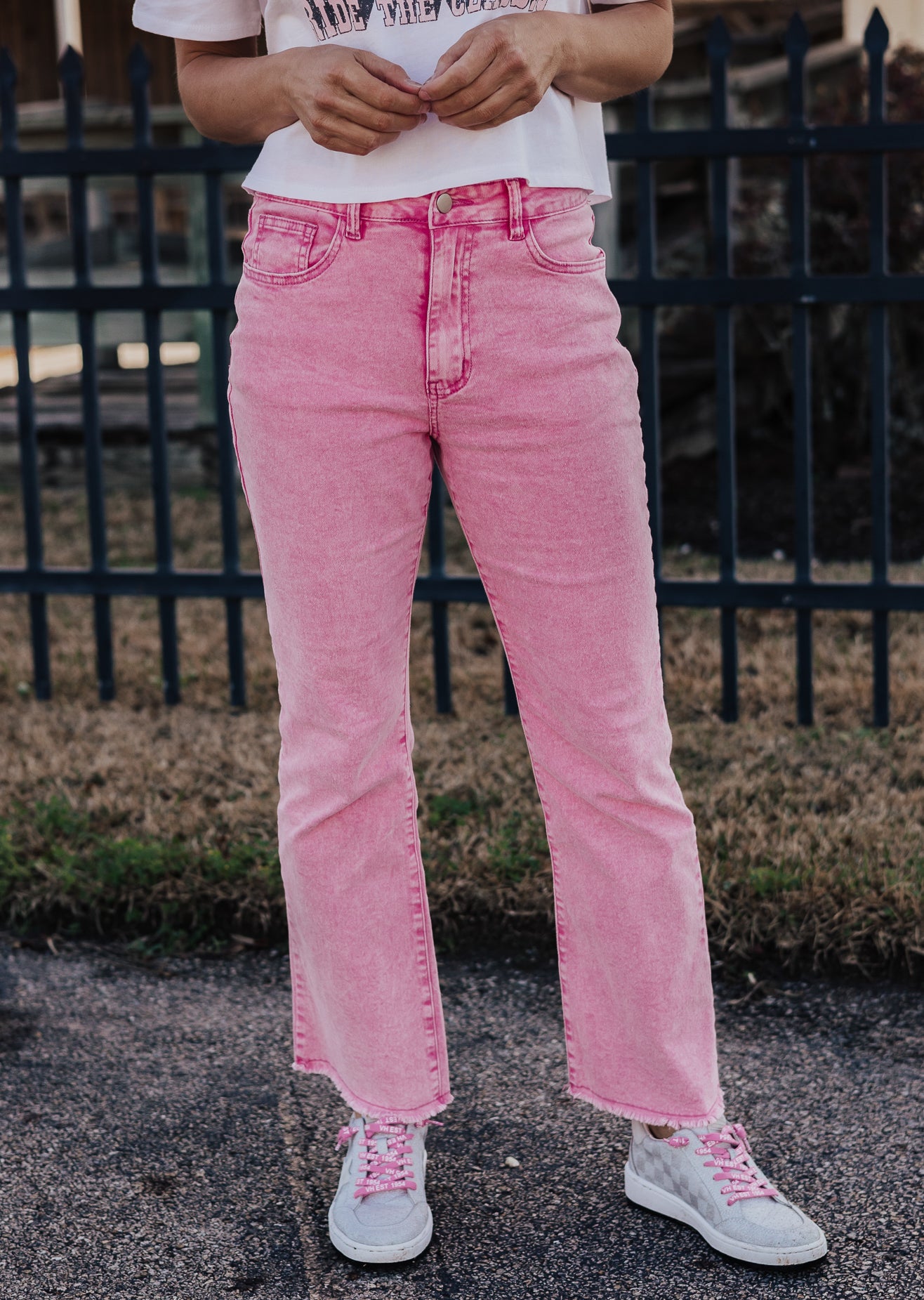 Acid Wash Pink Pants