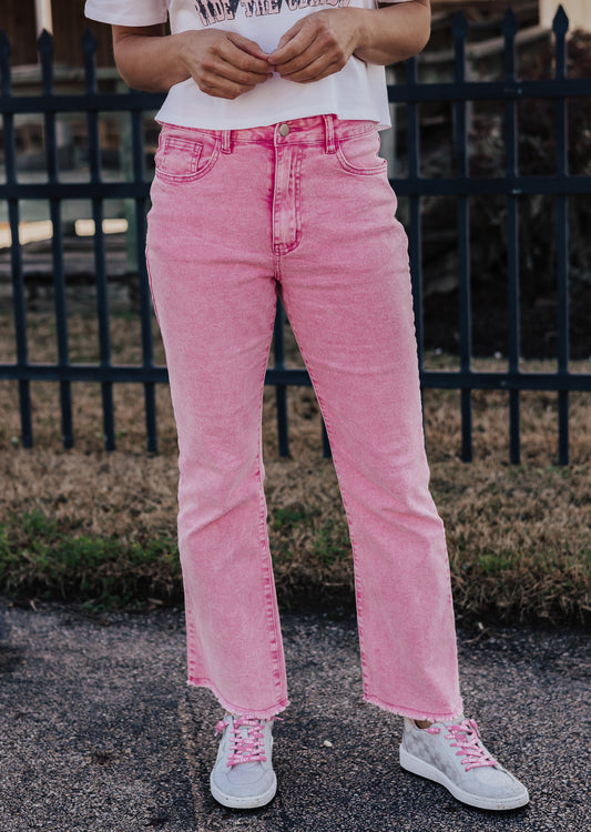 Acid Wash Pink Pants