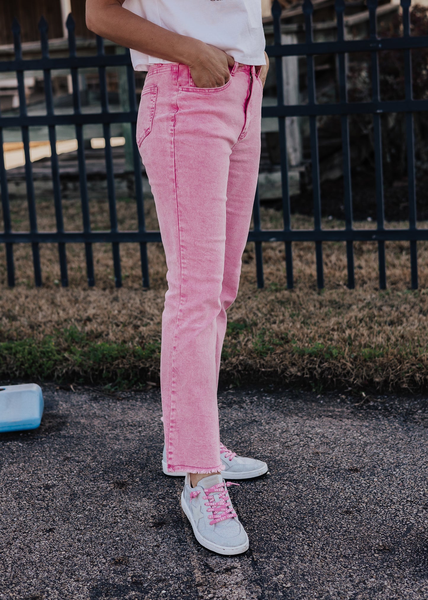 Acid Wash Pink Pants