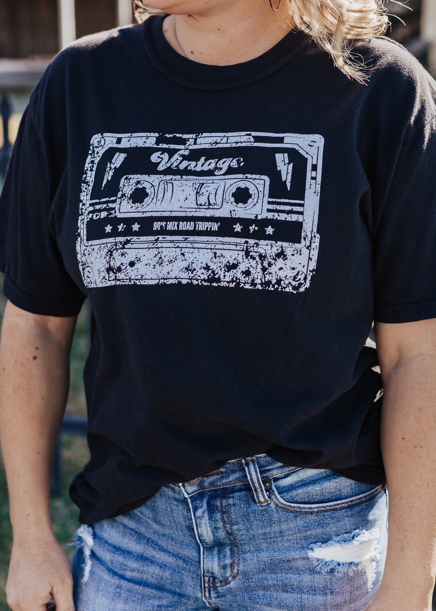 PRE-ORDER: Vintage Cassette Tee *Black (S-3X)
