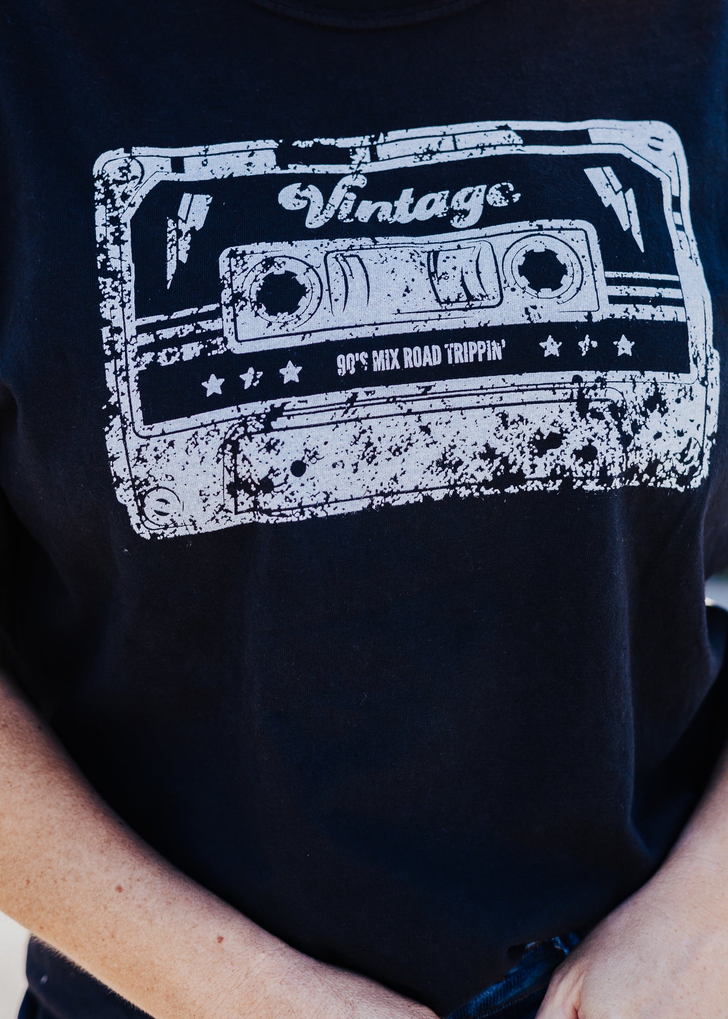 PRE-ORDER: Vintage Cassette Tee *Black (S-3X)