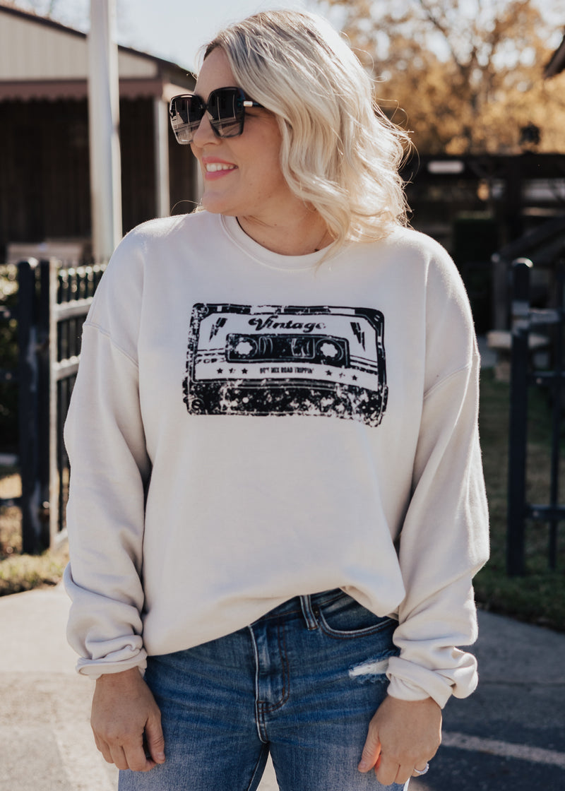 Vintage Cassette Sweatshirt *Dust (S-2X)