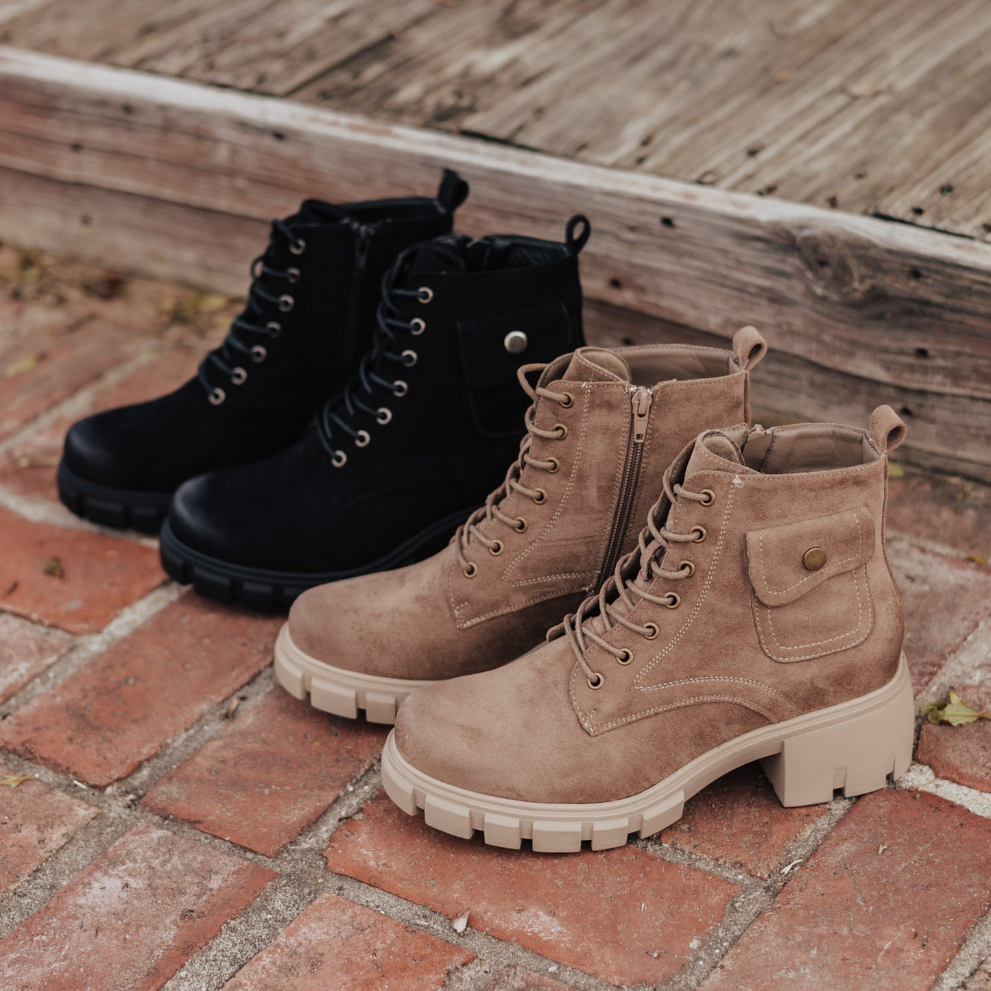 SIZE 6, 8, 8.5, 9, 10, 11: Pouch Lace Up Boot (6-11) *BLACK