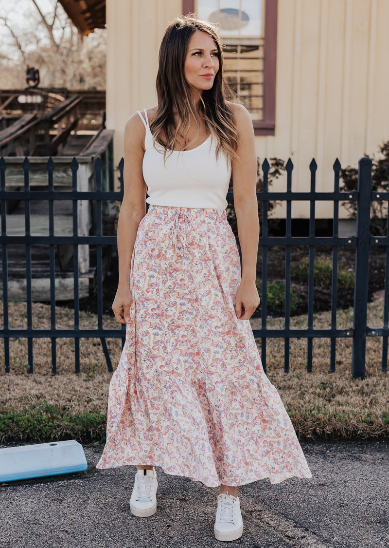 Watercolor Floral Skirt (S-2X)