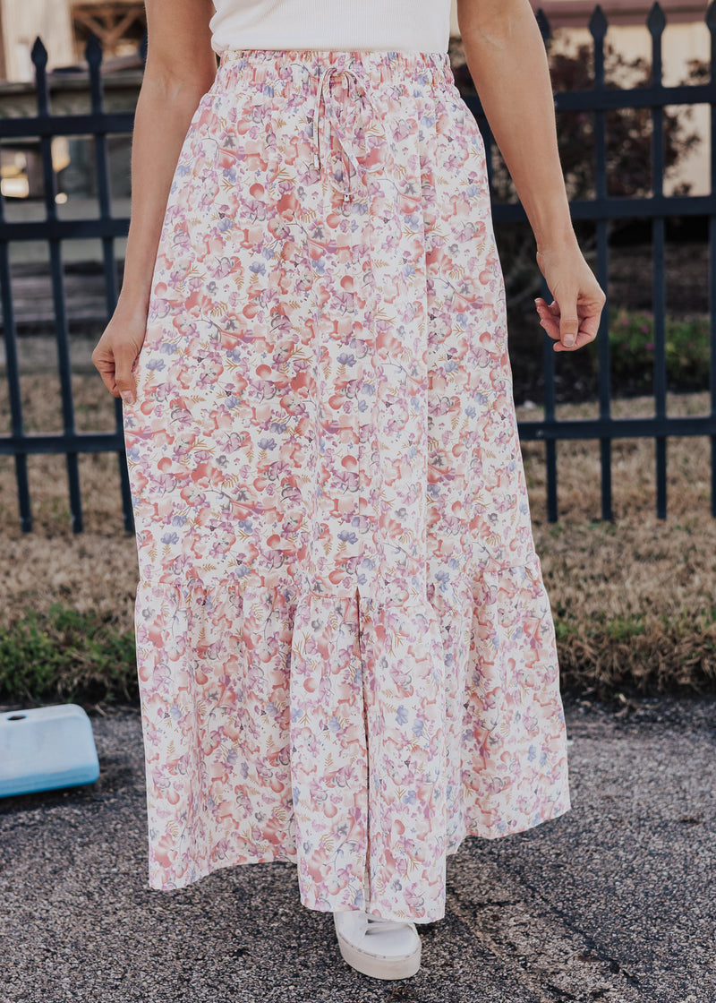 Watercolor Floral Skirt (S-2X)