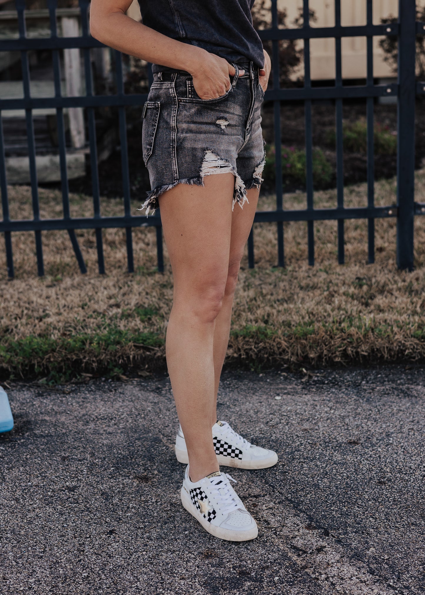 Lydia Risen Shorts (S-XL) *BLACK/DARK GREY WASH