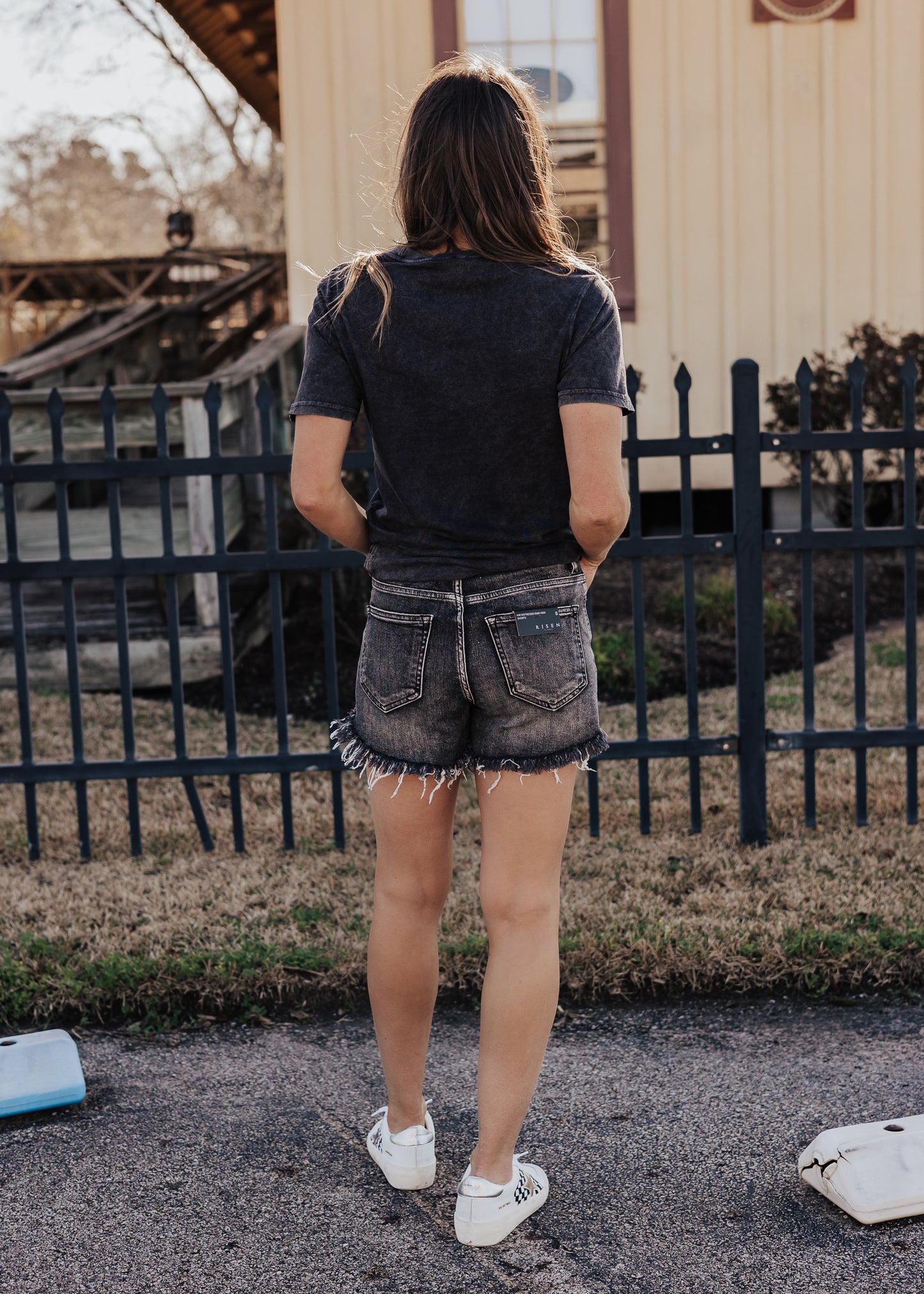 Lydia Risen Shorts (S-XL) *BLACK/DARK GREY WASH