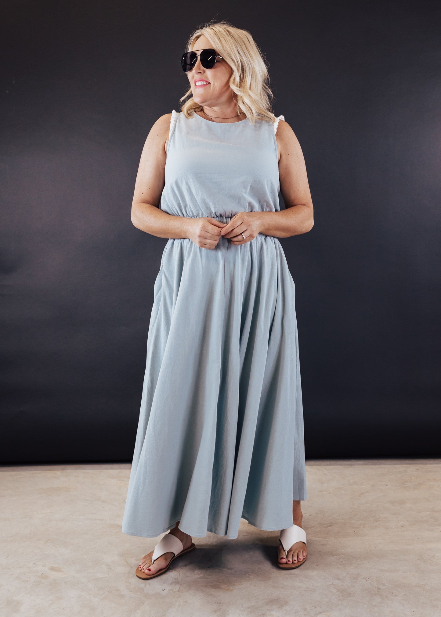 SMALL: Jessica Crop Top *BLUE