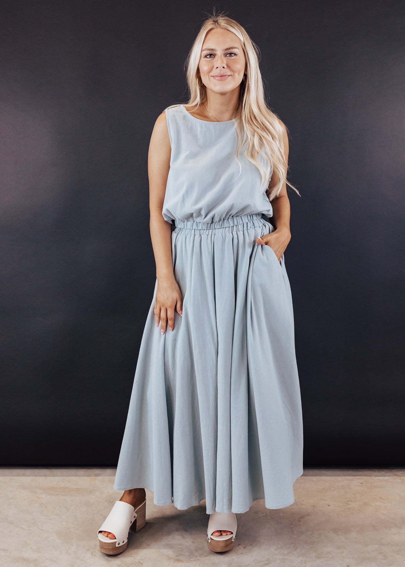 SMALL: Jessica Crop Top *BLUE