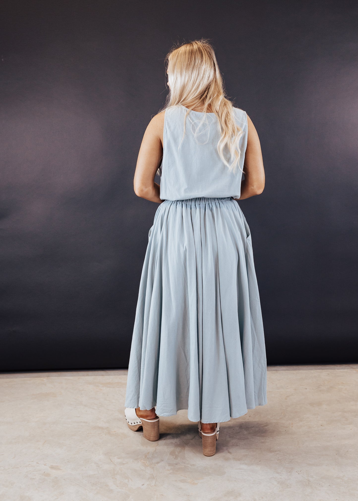 SMALL: Jessica Crop Top *BLUE