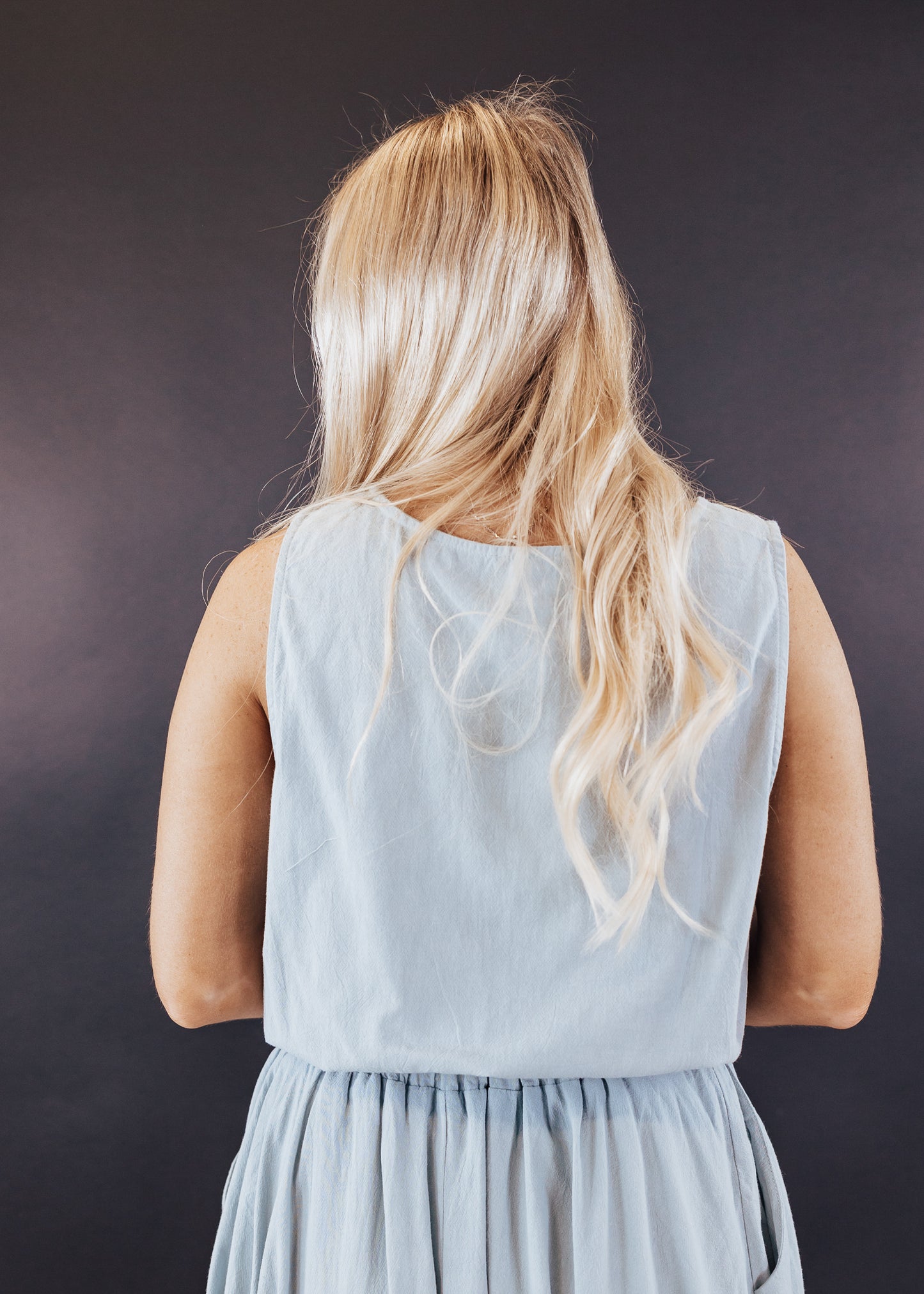 SMALL: Jessica Crop Top *BLUE