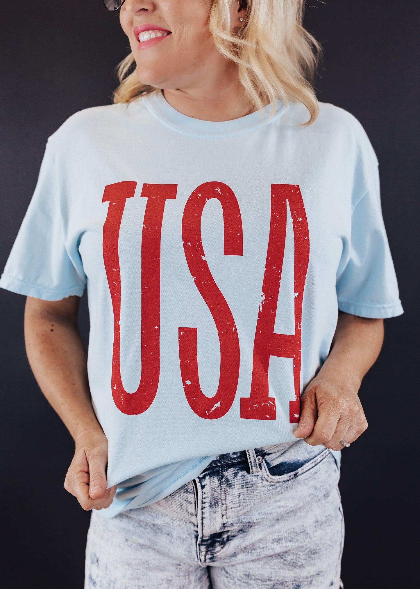 PRE-ORDER: USA Tee *CHAMBRAY (S-3X)