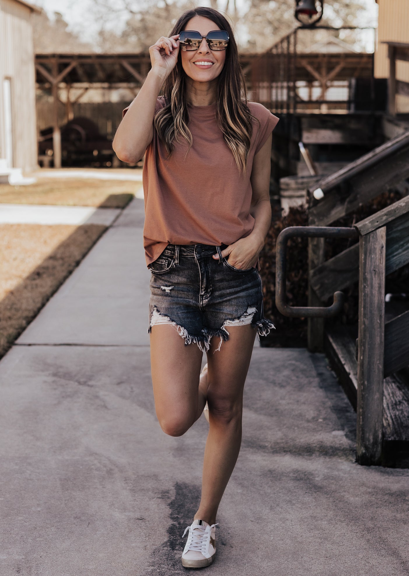 Lydia Risen Shorts (S-XL) *BLACK/DARK GREY WASH