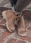 SIZE 6: Pouch Lace Up Boot (6-11) *TAUPE
