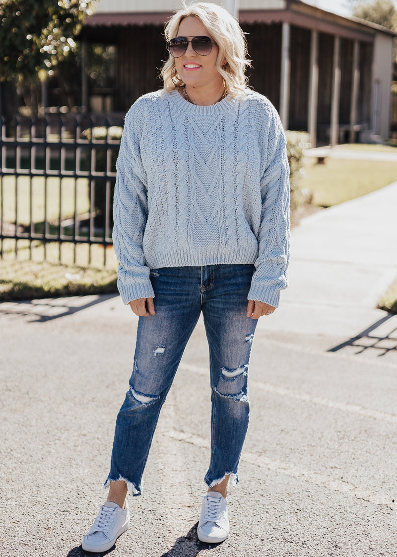 Erica Cable Knit Top *BLUE
