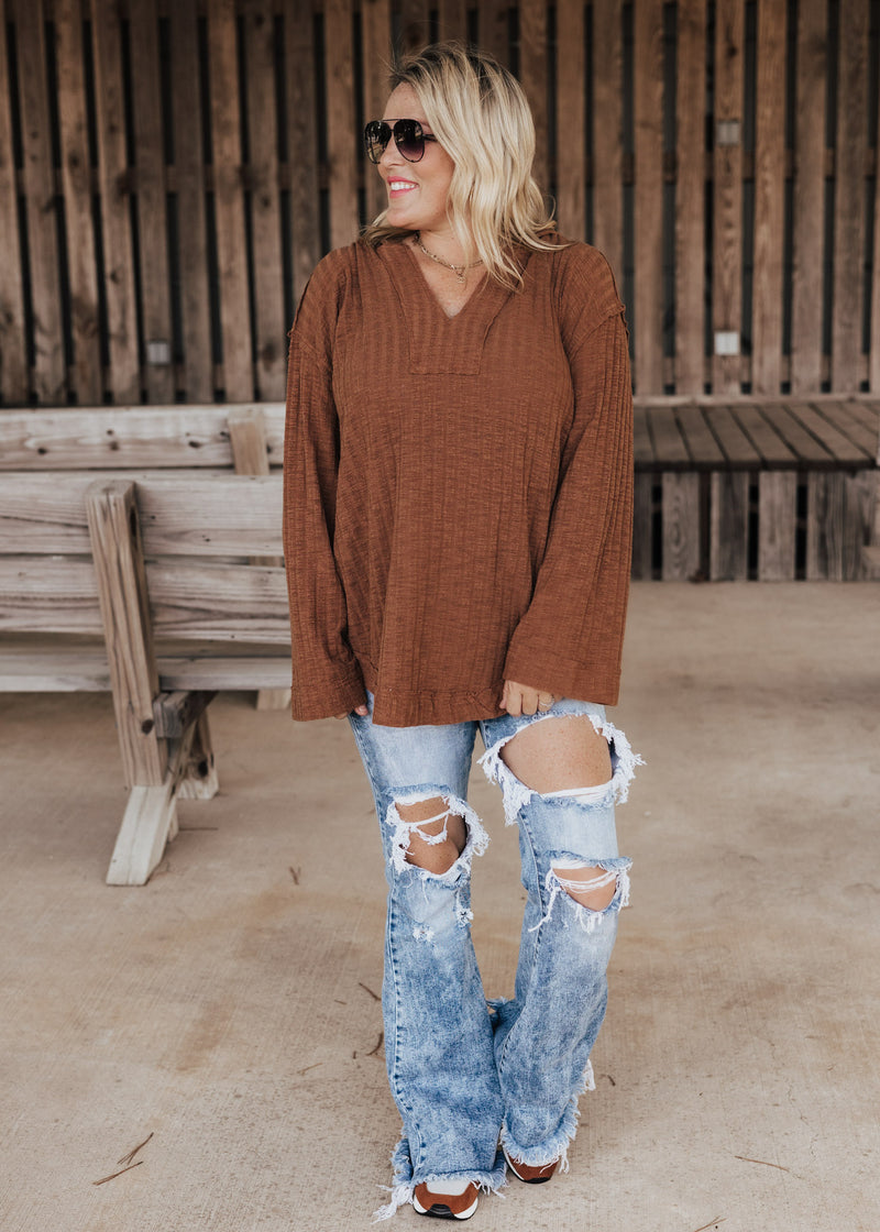 Relaxed Kendra Hooded Top *CAMEL