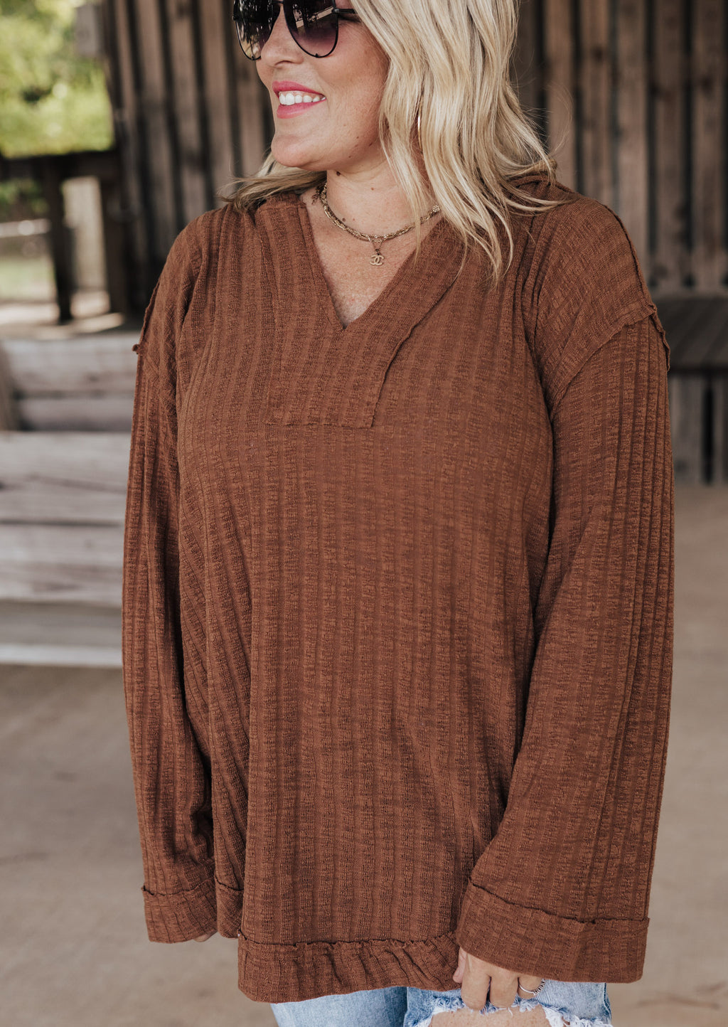 Relaxed Kendra Hooded Top *CAMEL